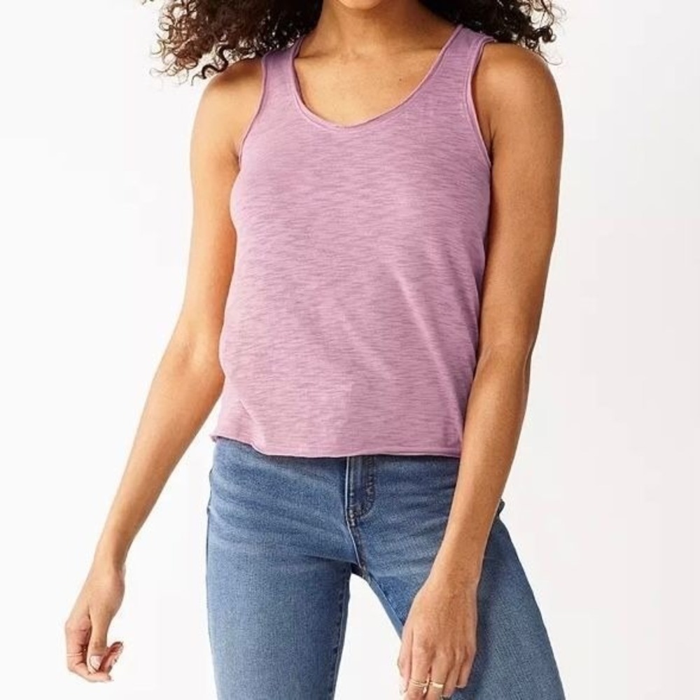 Juniors NWT SO Relaxed Scoop Neck Tank Top Evelyn Purple Large